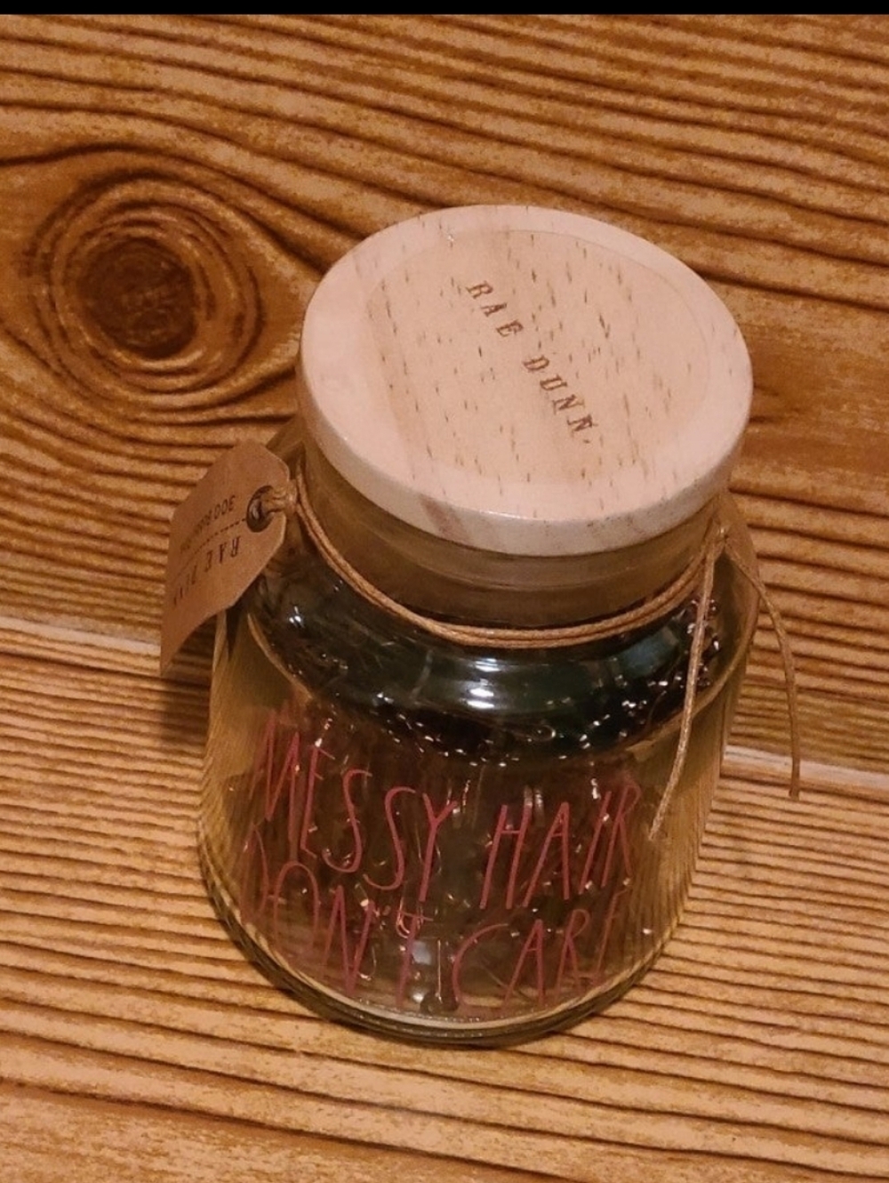 Rae Dunn Messy Hair Dont Care Jar With Hair Pins - Picture 3 of 5